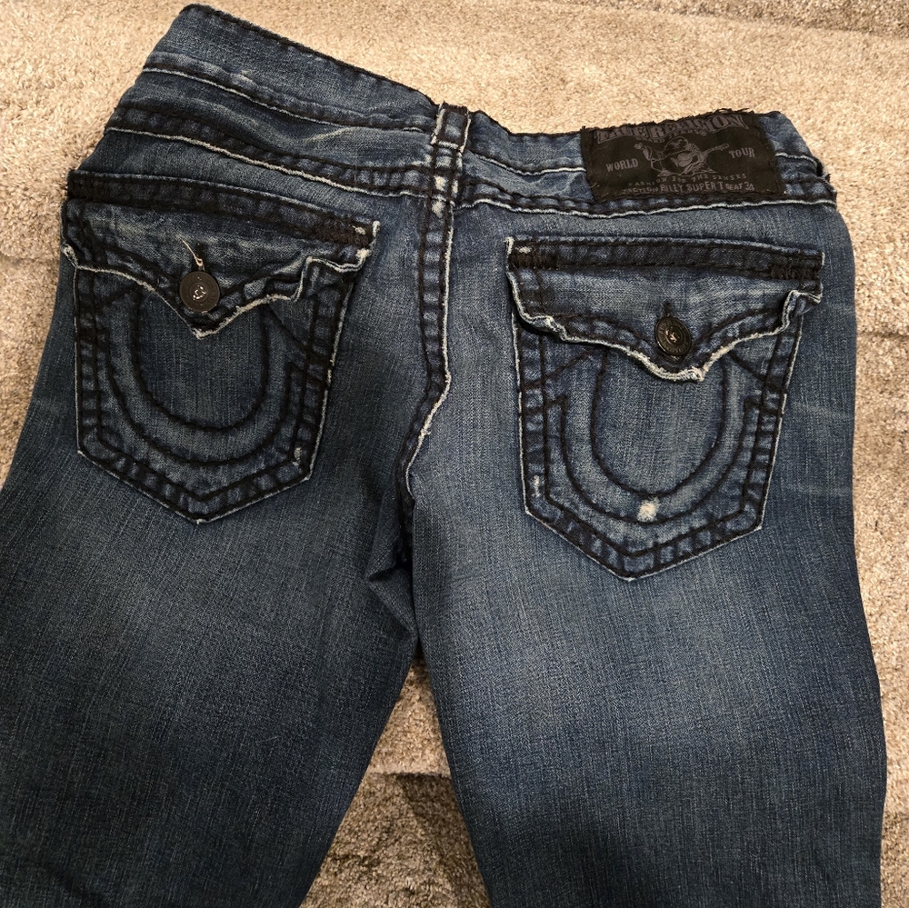 True Religion Blue Boot Cut Jeans Billy Super T. Size 36